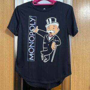 Monopoly Hasbro Junior medium 7-9 black short sleeve graphic tee shirt